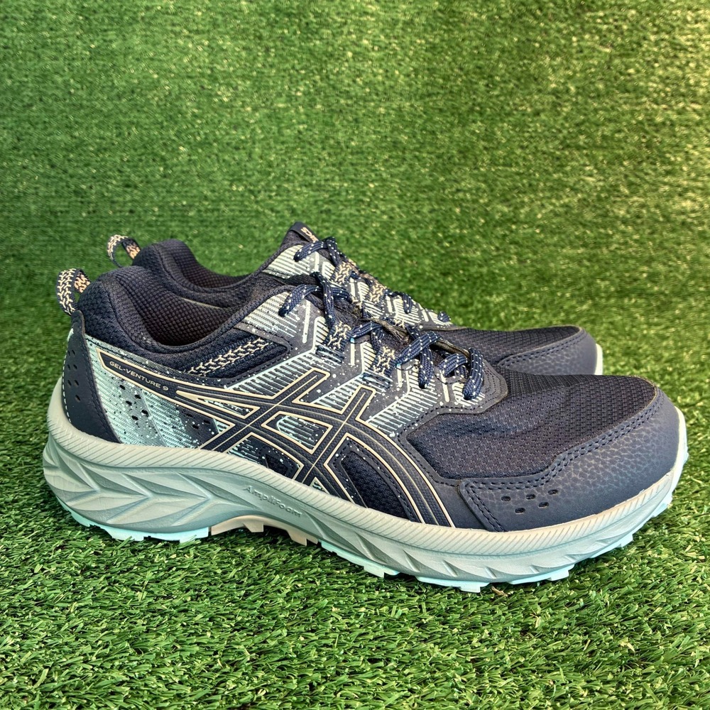 ASICS Gel-Venture 9 Trail Running AmpliFoam Ortholite Shoes Navy Blue Womens 8